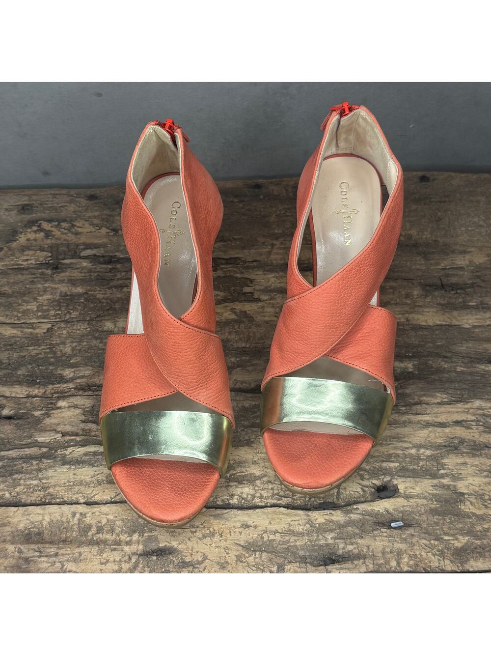 Cole Haan with Nike Air Technology Cork Wedge Sandals — Women's Size 7B